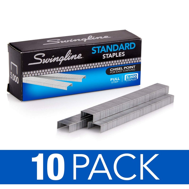 Swingline Staples, Standard Staples for Desktop Staplers, 1/4" Length, 210/Strip, 5000/Box, 10 Pack (35111) - Image 2